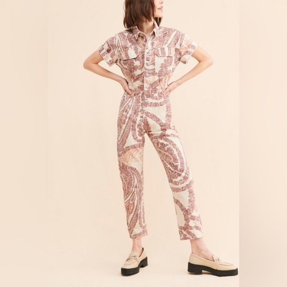 Free People Pants - Free people We The Free Marci Printed Paisley Coverall Jumpsuit